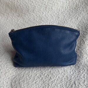 Baggu Cobalt Leather Pouch